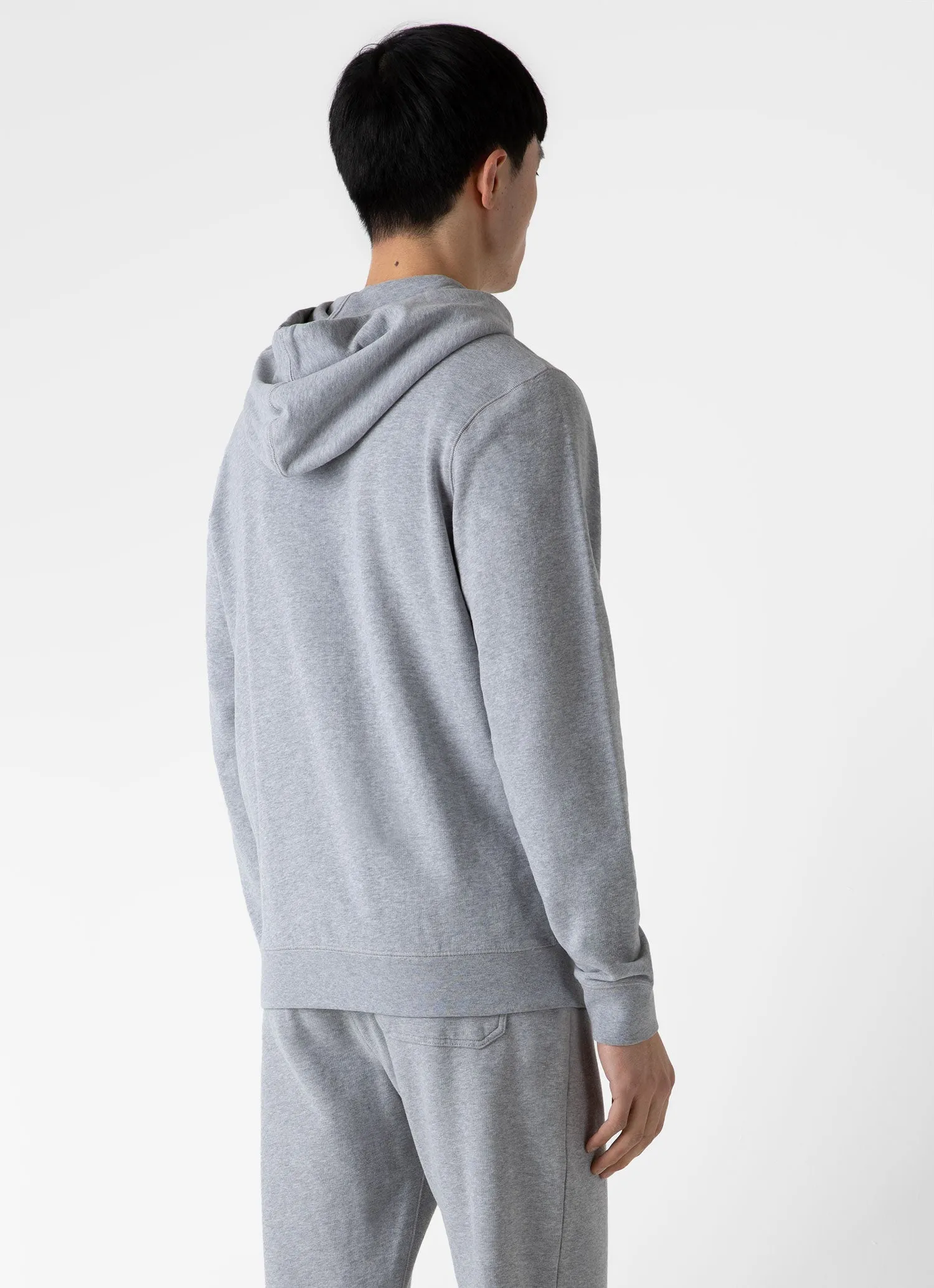 Men's Loopback Zip Hoodie in Grey Melange