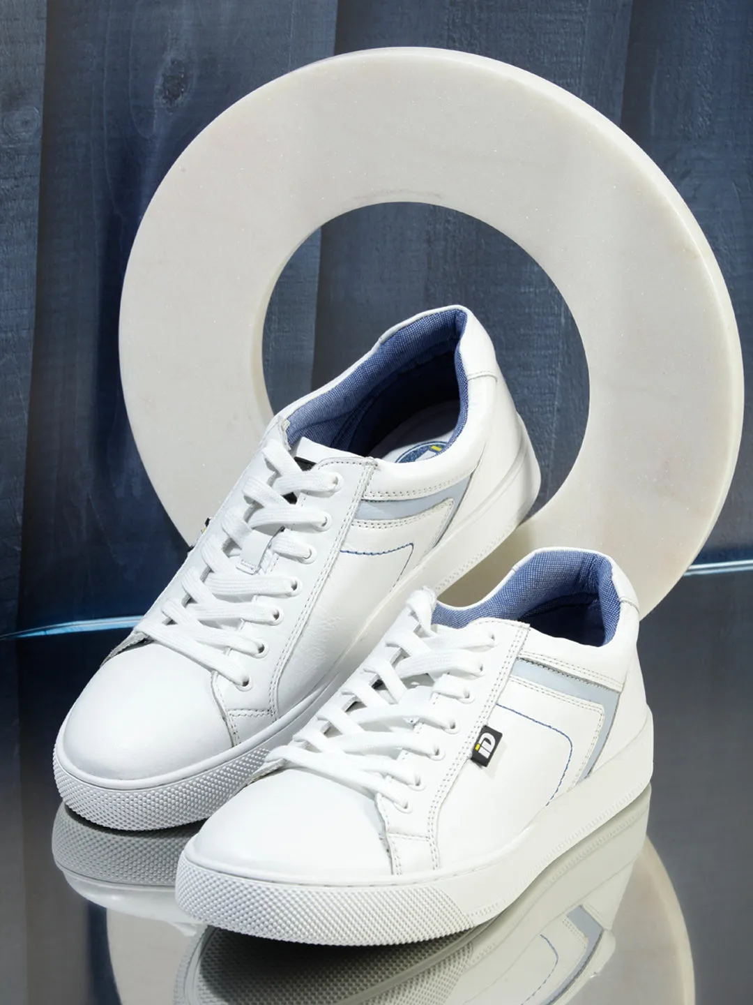 Men's White Lace Up Sneaker (ID3051)