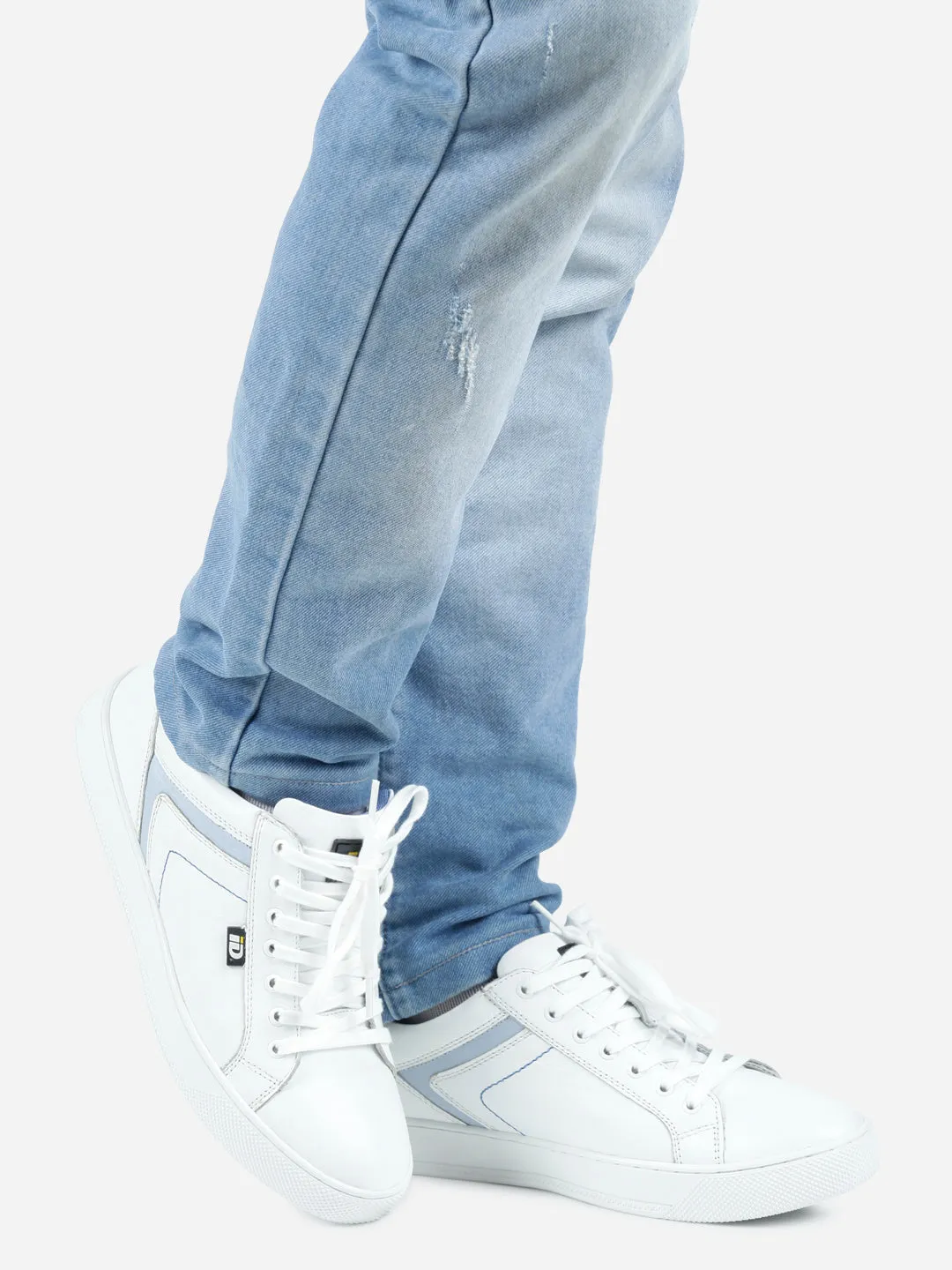 Men's White Lace Up Sneaker (ID3051)