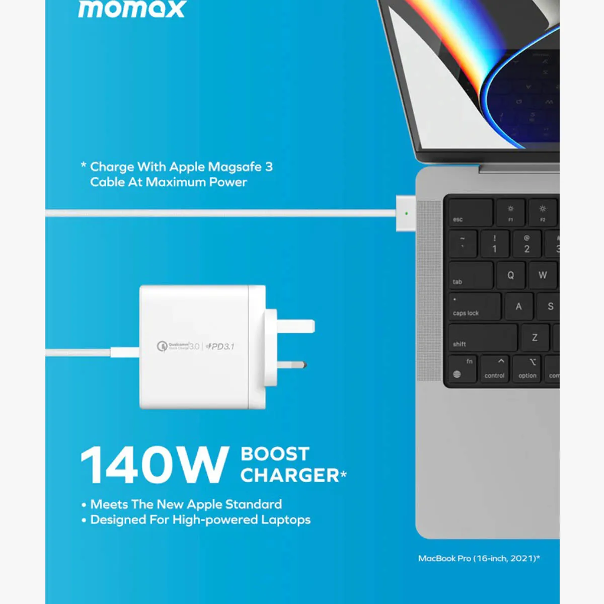 Momax ONEPLUG GaN 140W Triple Output Fast Charger (UM27UKW)