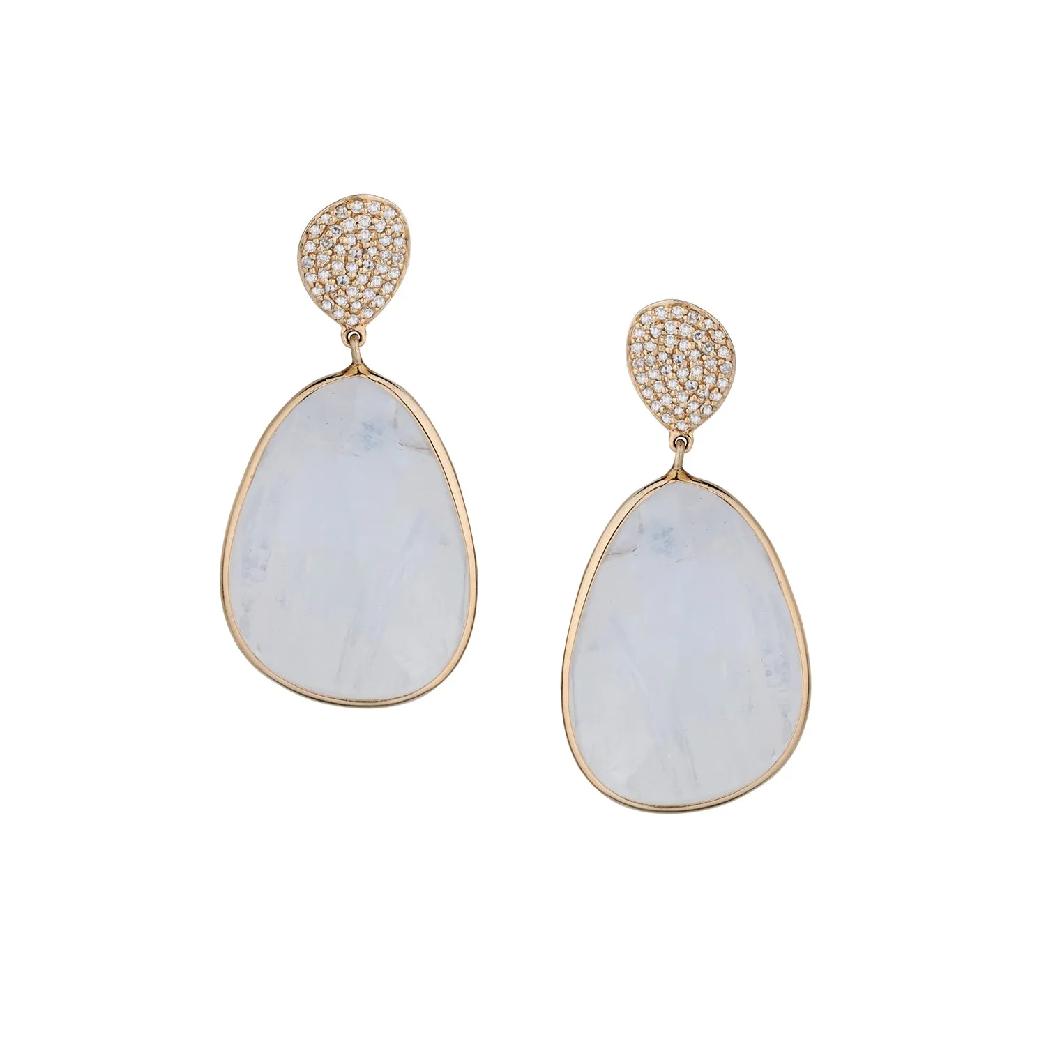 PAVÉ DIAMOND & MOONSTONE EARRINGS