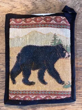 "Bear" Lodge Jacquard Pot Holder- 7" x 9"