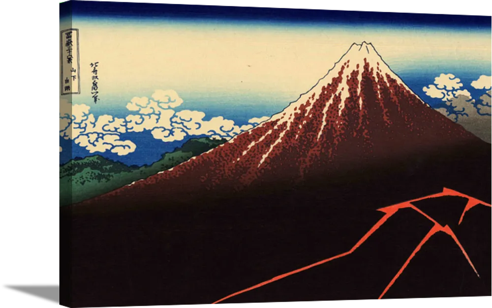 Rainstorm Beneath the Summit | Katsushika Hokusai Masters Classic Art in Gallery Wrapped Canvas | Various Sizes