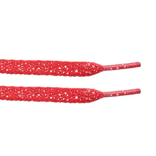 Red/White Speckled Flat Laces