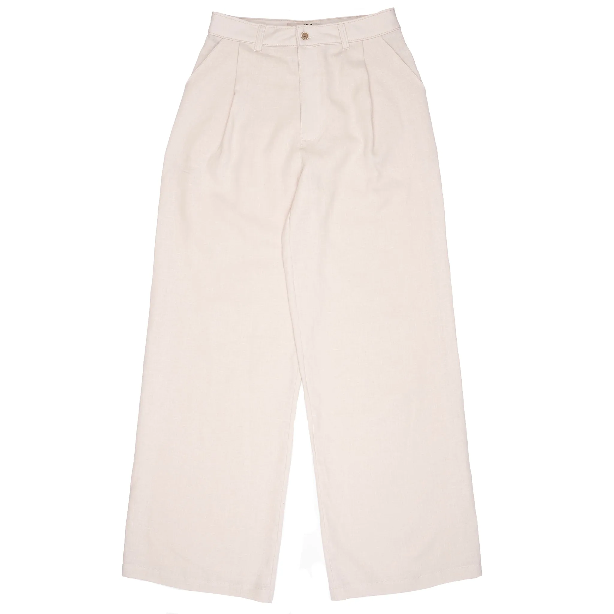 Relaxed Pleated Trouser - French Linen Fine Canvas - Ecru