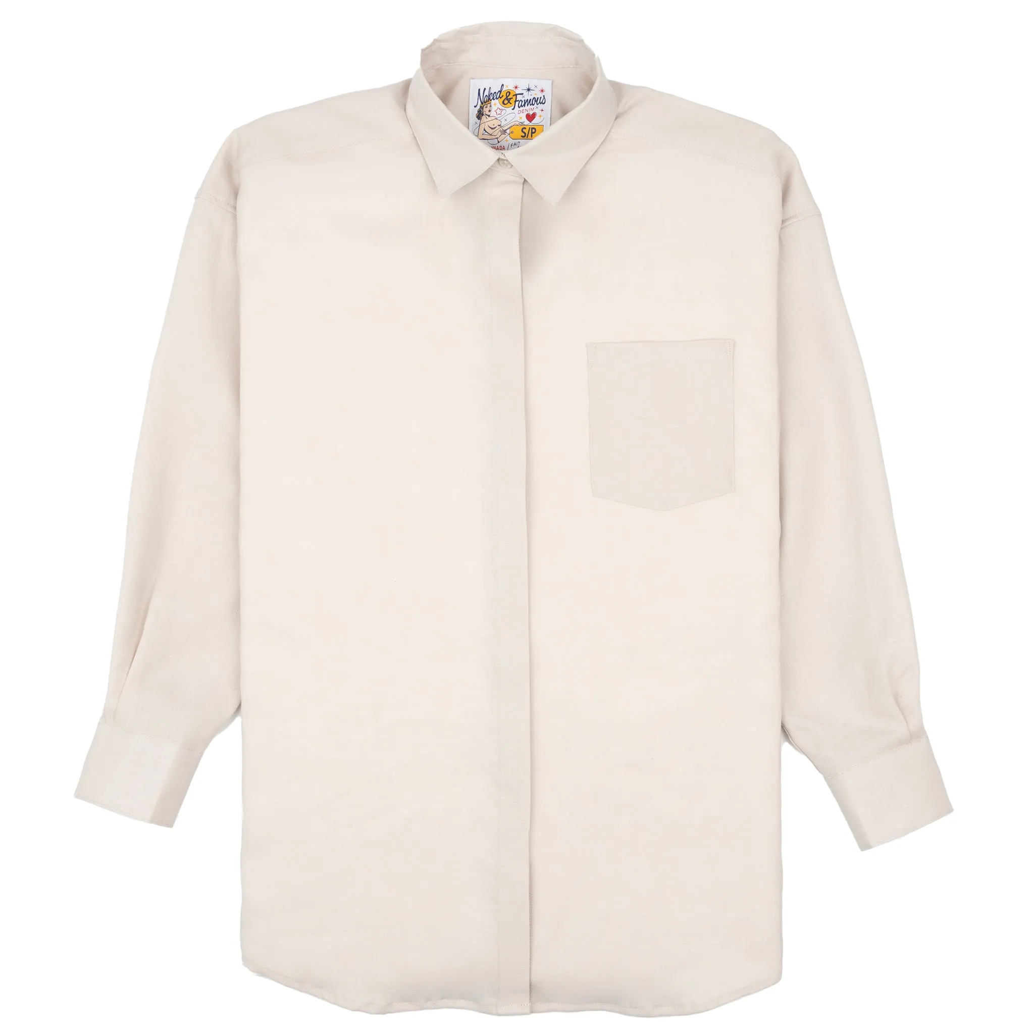 Roomy Shirt - French Linen Fine Canvas - Ecru