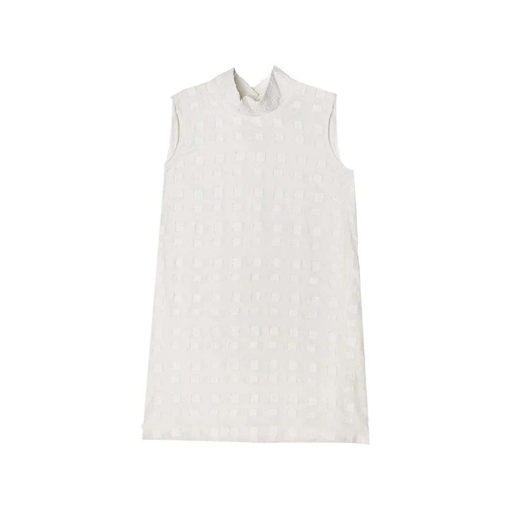 SAMPLE - Sleeveless Mod Dress - White Squares