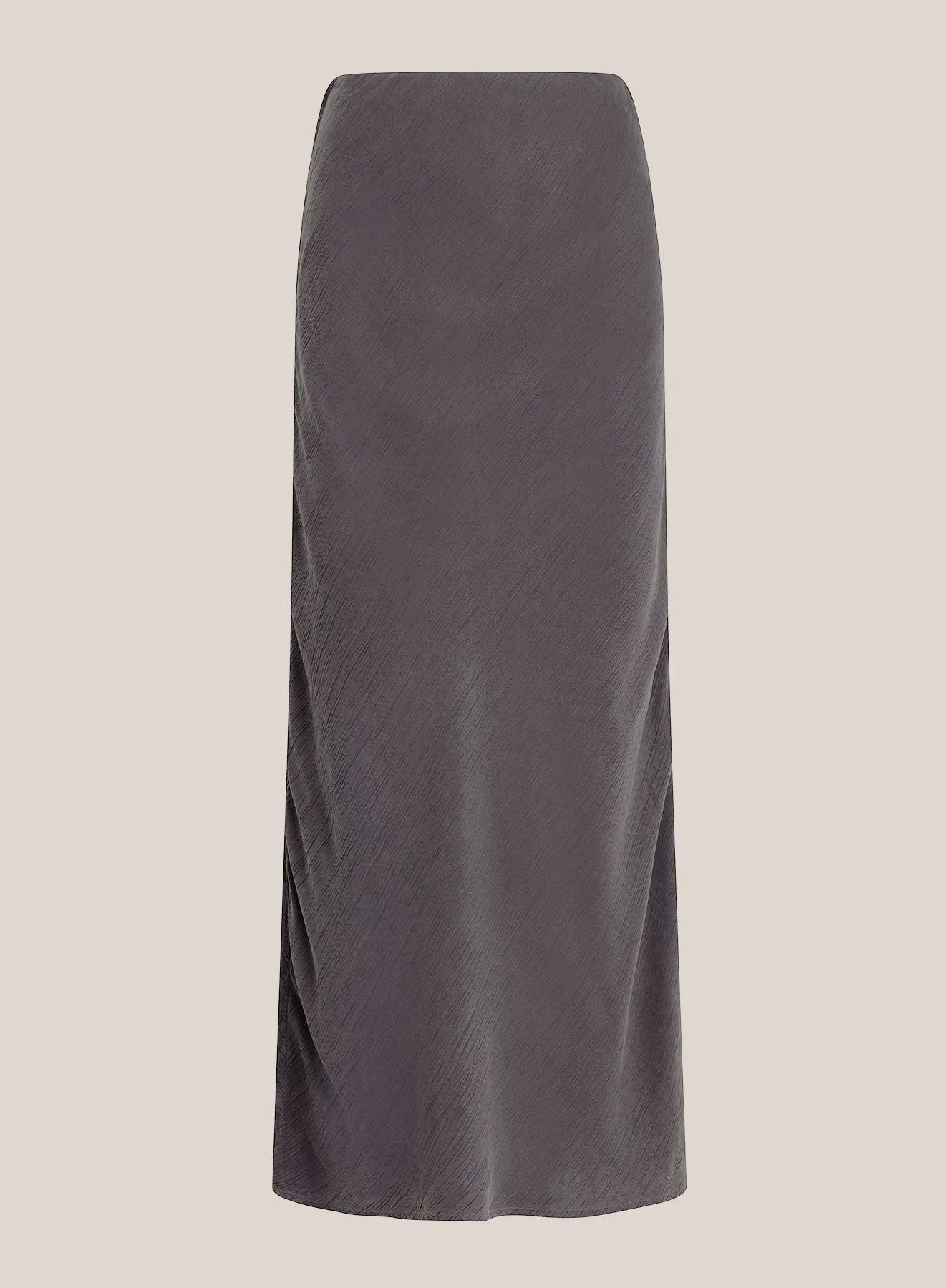 Side Slit Bias Maxi Skirt  - Slate Charcoal