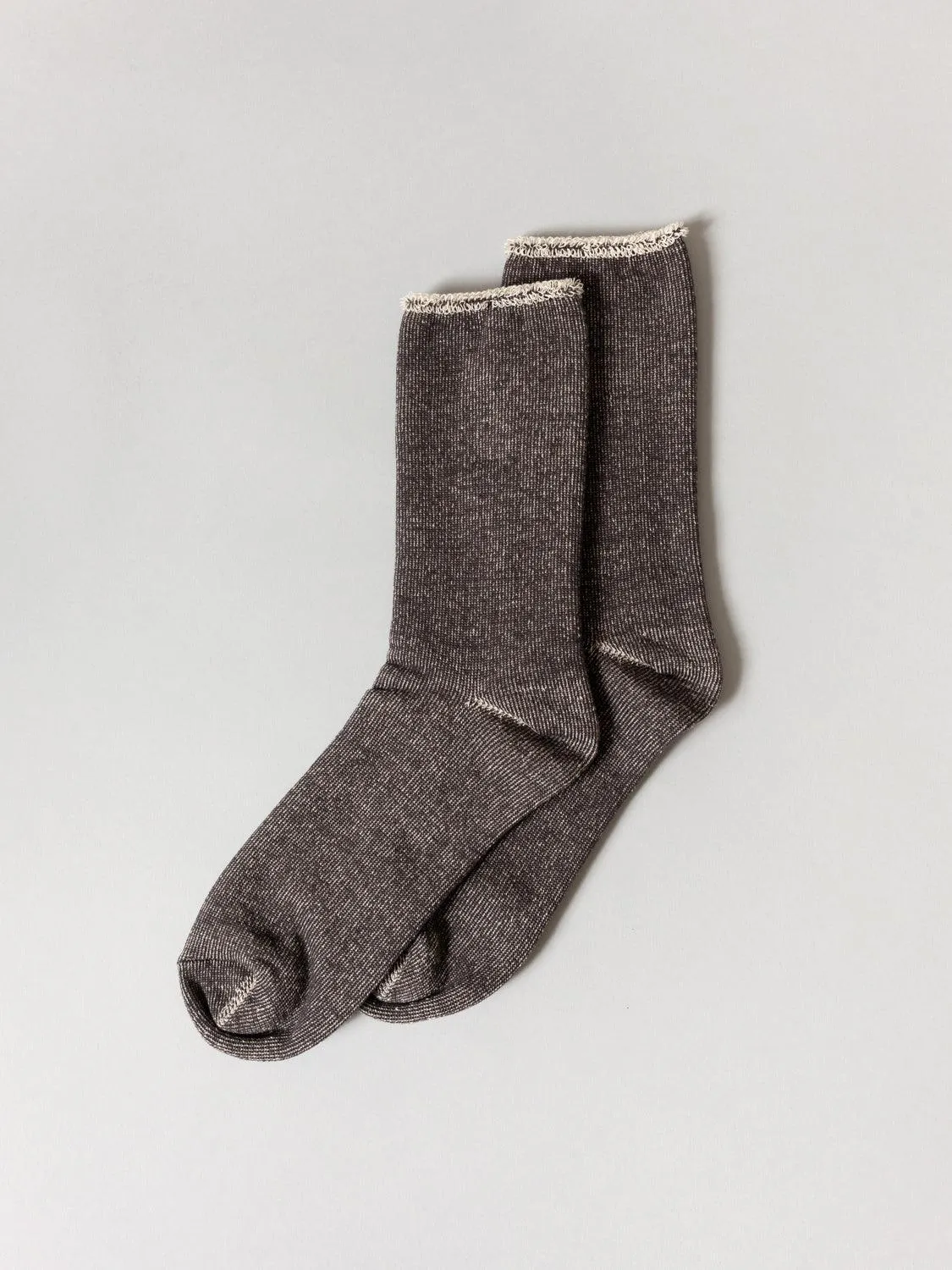 Silk Cotton Lounge Socks - Charcoal