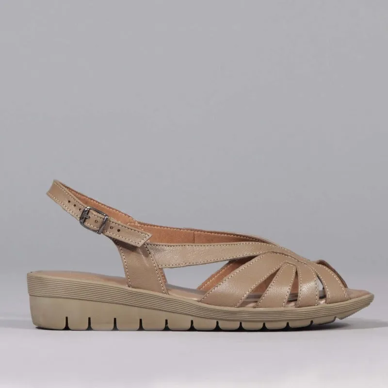 Slingback Sandal in Stone - 12537