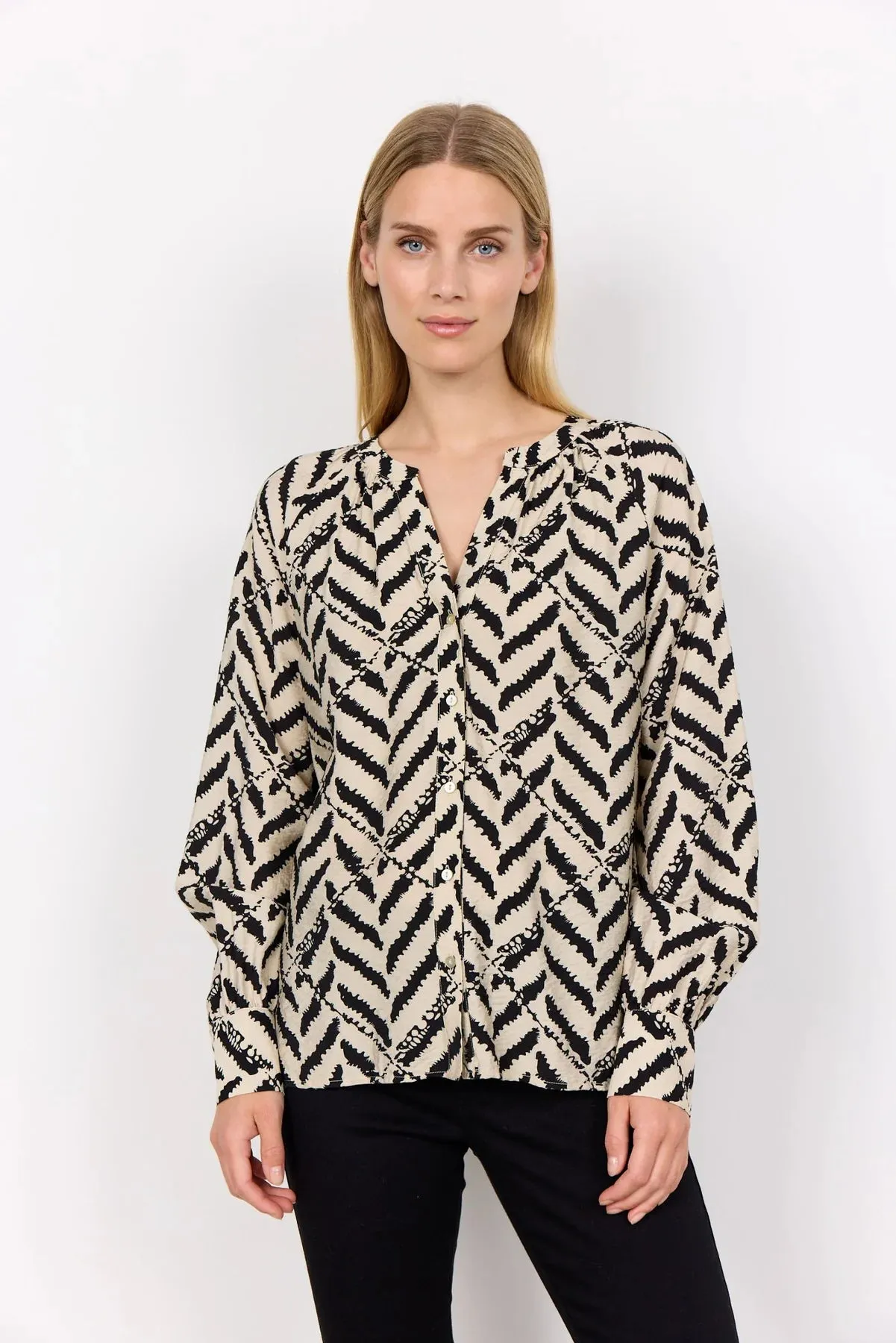 Soyaconcept Inarose Black/Cream Print Blouse