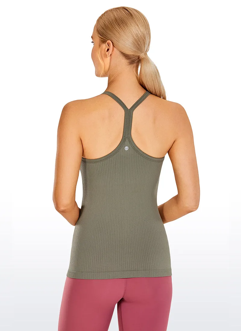 Speedy Seamless Built-in Bra Tank Y-back - Pure Color