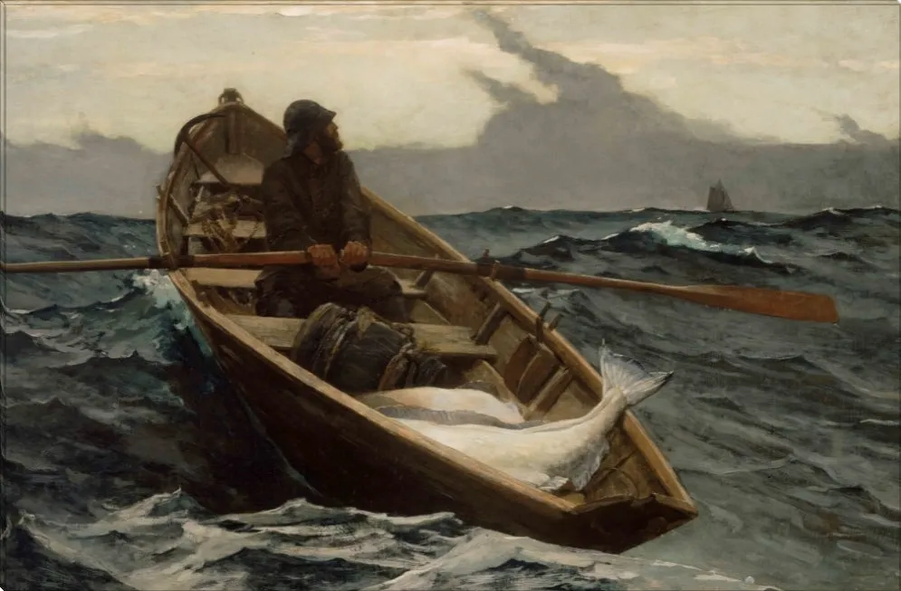 The Fog Warning | Winslow Homer Masters Classic Art in Gallery Wrapped Canvas | Various Sizes