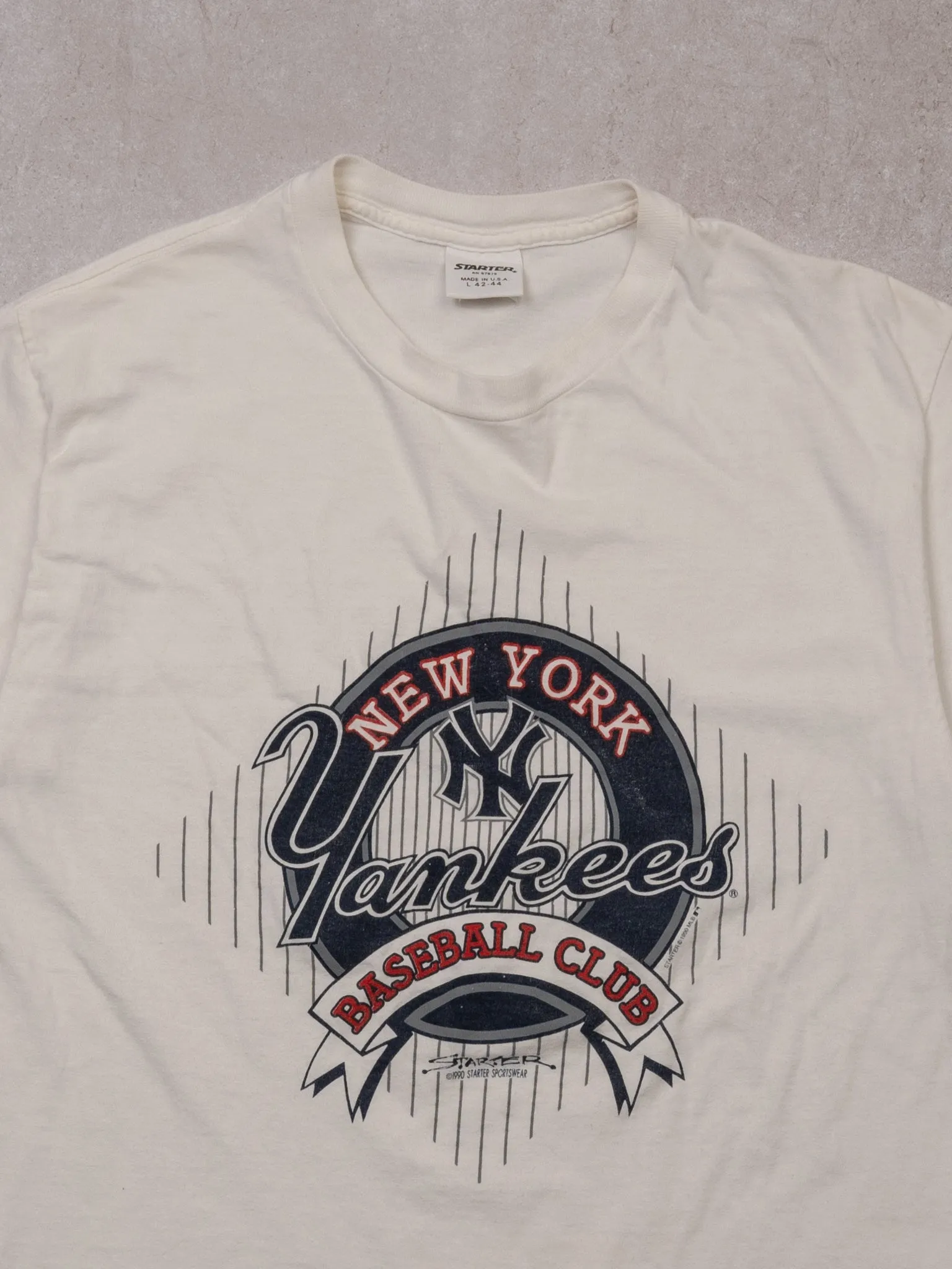 Vintage '90s White New York Yankees Starters Tee (S)