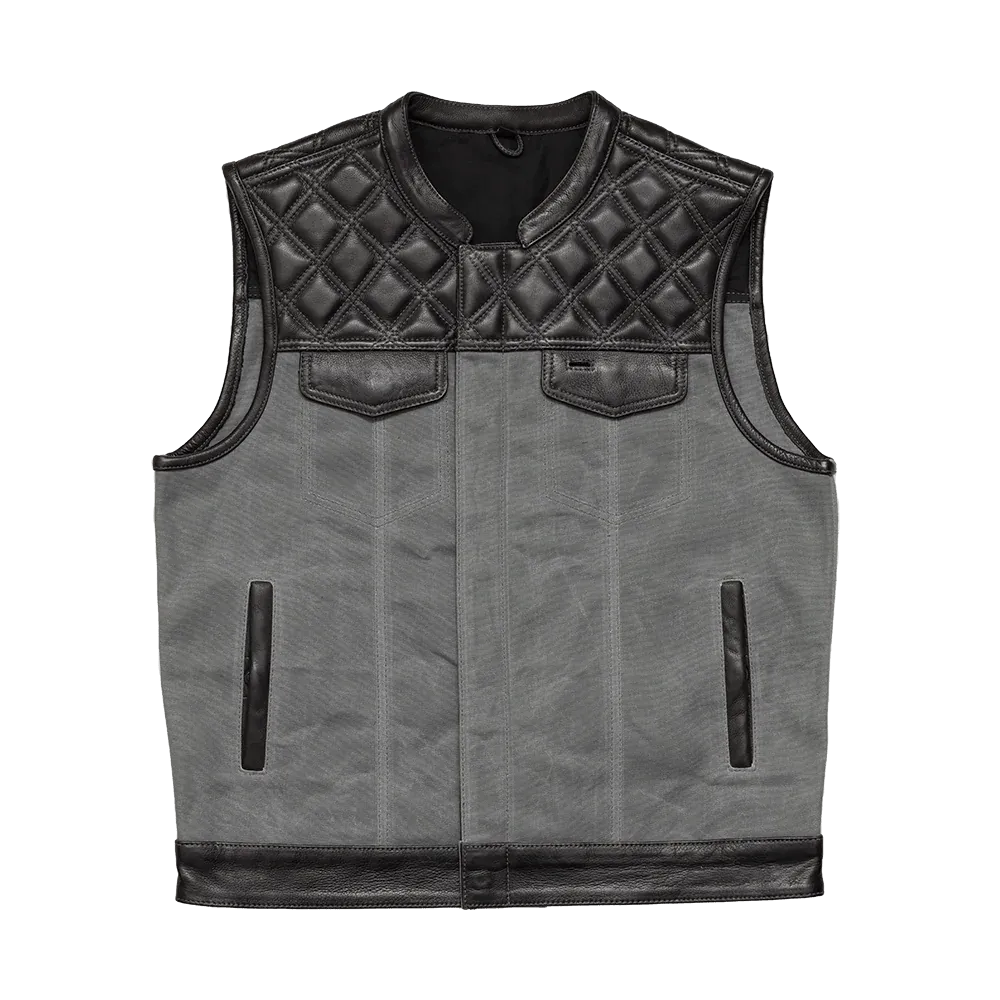 Waxed Hunt Club - Men's Motorcycle Vest (Limited Edition) Grey