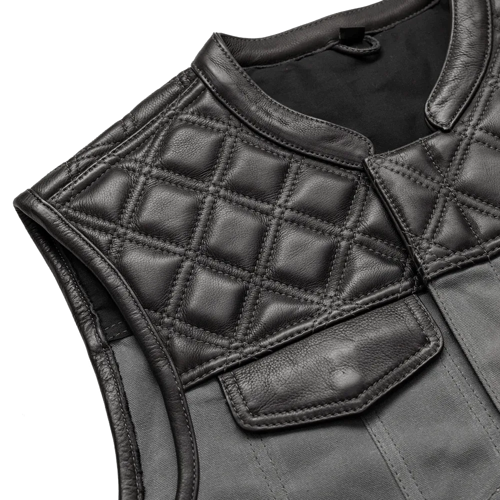 Waxed Hunt Club - Men's Motorcycle Vest (Limited Edition) Grey