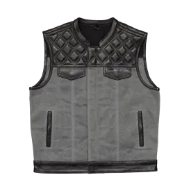 Waxed Hunt Club - Men's Motorcycle Vest (Limited Edition) Grey