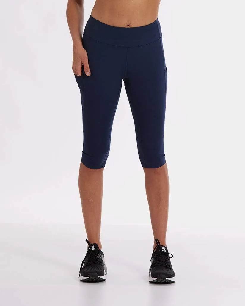 Wi-Thi Mid-Rise Pocketed Crop Legging – Night Swim Navy