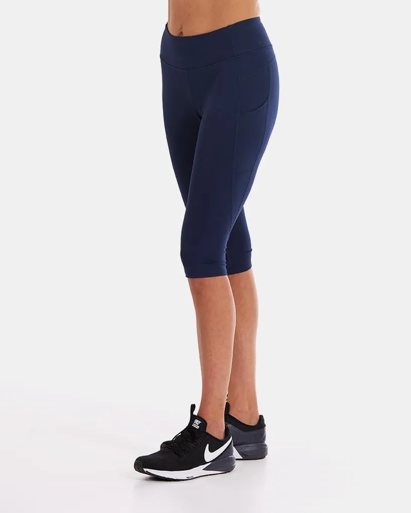 Wi-Thi Mid-Rise Pocketed Crop Legging – Night Swim Navy